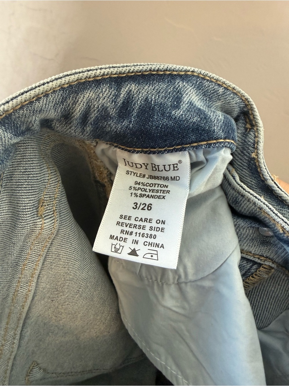 JUDY BLUE Joy High Rise Side Seam Retro Wide Leg Medium Wash Jeans Size 3/26 - Picture 6 of 6
